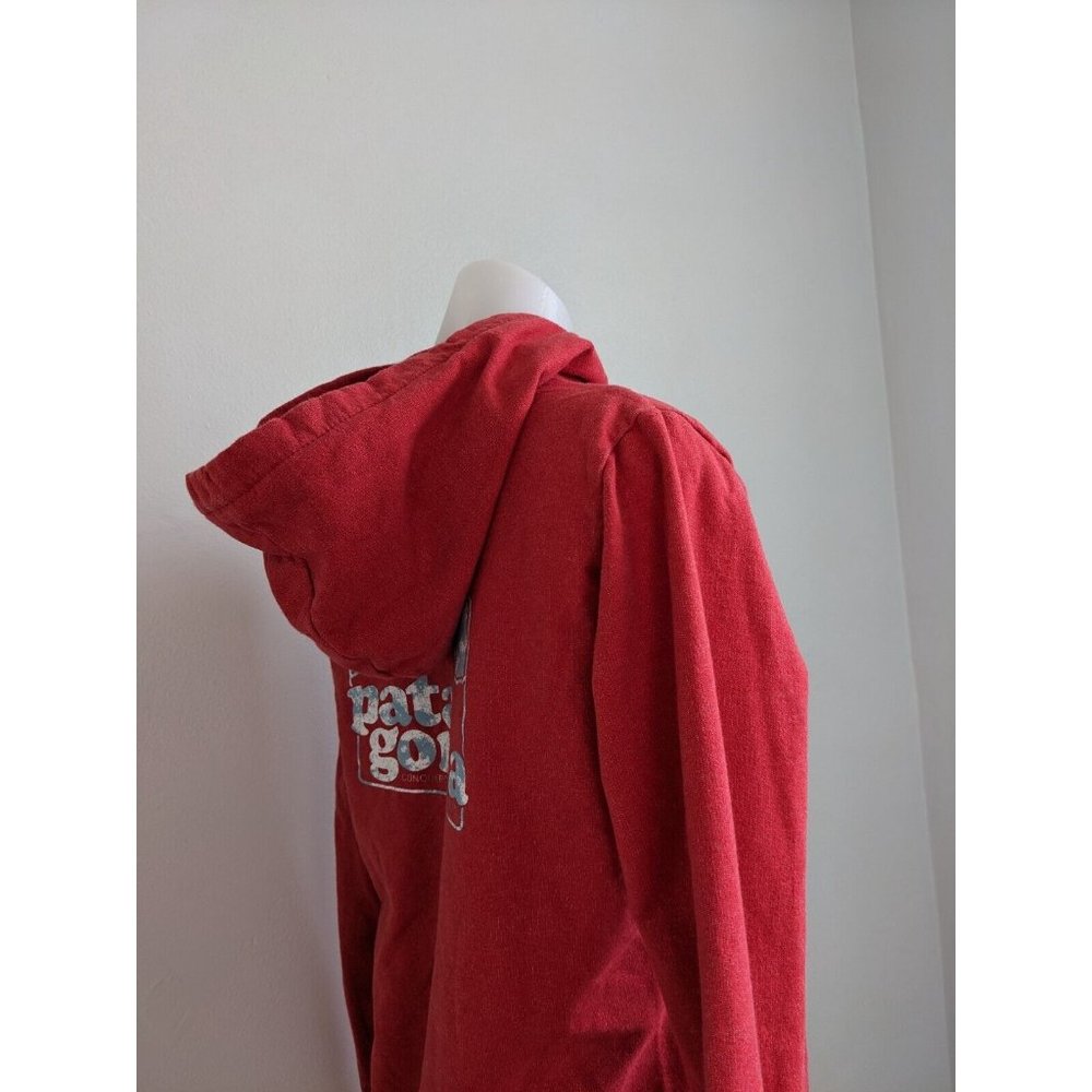 Pantagonia Size Small Zip Up Hoodie Hooded Jacket Red Cotton Blend Long Sleeves - Picture 8 of 11